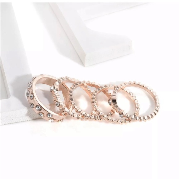 New 5Pcs/Set Rose Gold Ring - Picture 3 of 3